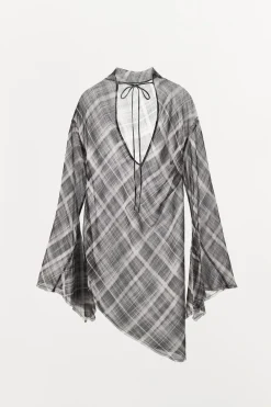 Clearance TOP ASIMÉTRICO CUADROS Mujer Tops / Bodies|Lenceria