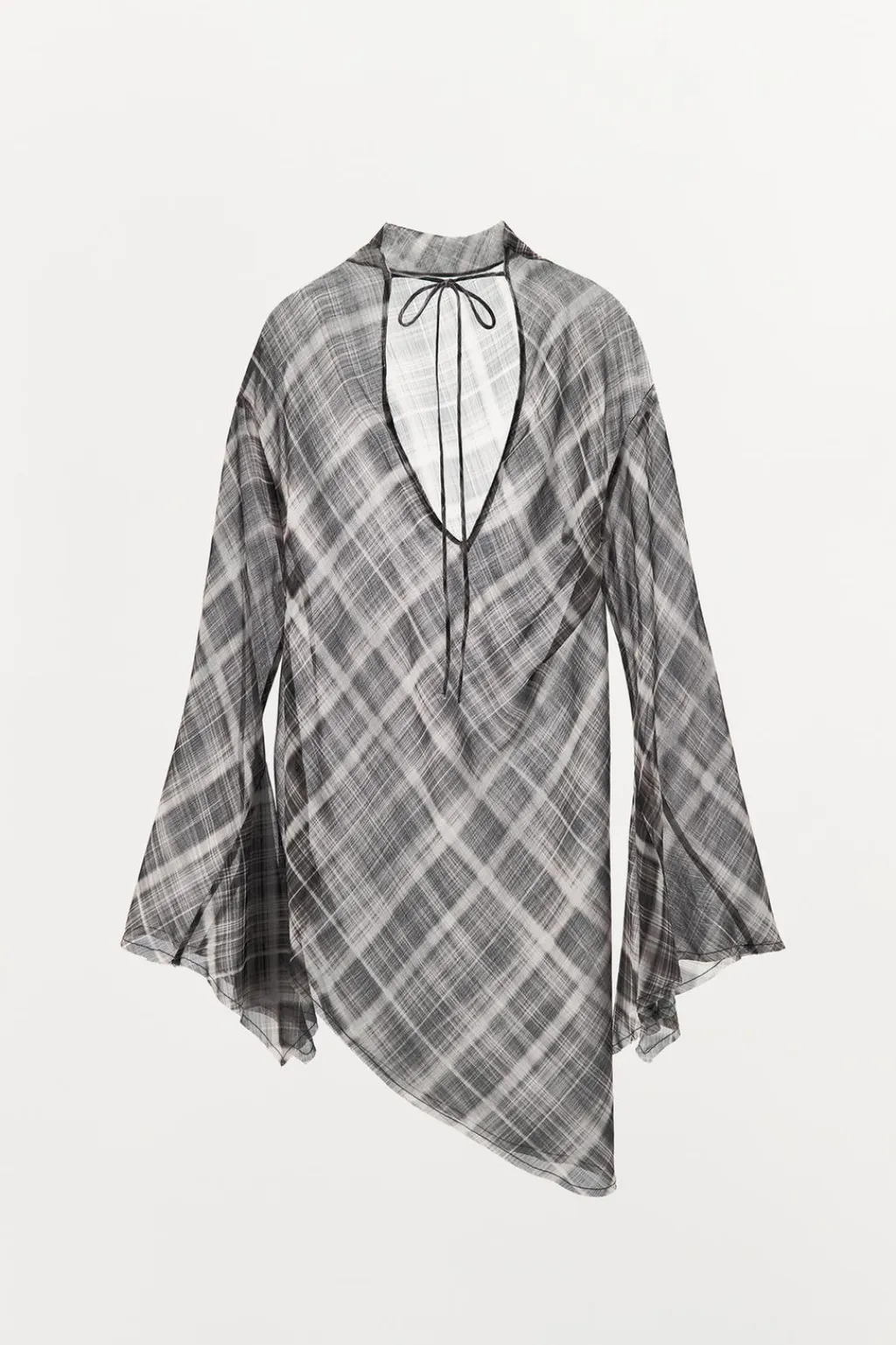 Clearance TOP ASIMÉTRICO CUADROS Mujer Tops / Bodies|Lenceria