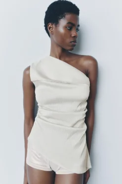 Best TOP ASIMÉTRICO DRAPEADO Mujer Tops / Bodies