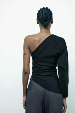 Outlet TOP ASIMÉTRICO DRAPEADO Mujer Tops / Bodies