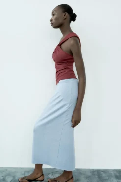 Fashion TOP ASIMÉTRICO ELÁSTICO Mujer Tops / Bodies