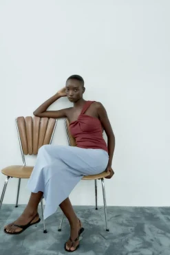 Fashion TOP ASIMÉTRICO ELÁSTICO Mujer Tops / Bodies