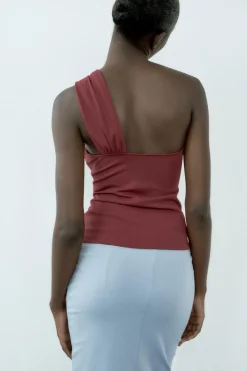 Fashion TOP ASIMÉTRICO ELÁSTICO Mujer Tops / Bodies