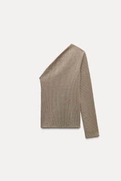 Online TOP ASIMÉTRICO METALIZADA TEXTURA Mujer Tops / Bodies