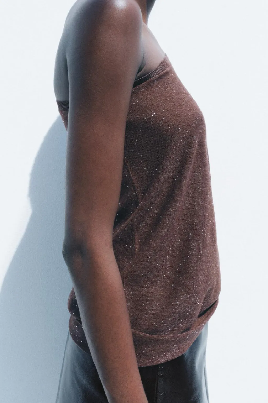 Clearance TOP ASIMÉTRICO PUNTO BRILLOS Mujer Cárdigan / Jerséis|Punto