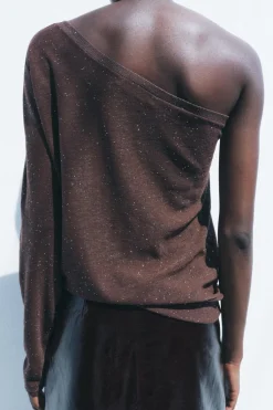 Clearance TOP ASIMÉTRICO PUNTO BRILLOS Mujer Cárdigan / Jerséis|Punto