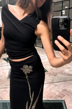 Best TOP ASIMÉTRICO PUNTO STRETCH Mujer Tops / Bodies