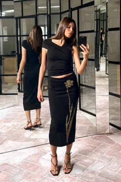 Best TOP ASIMÉTRICO PUNTO STRETCH Mujer Tops / Bodies