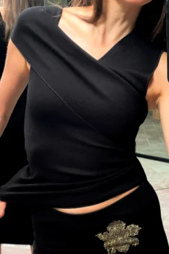 Best TOP ASIMÉTRICO PUNTO STRETCH Mujer Tops / Bodies