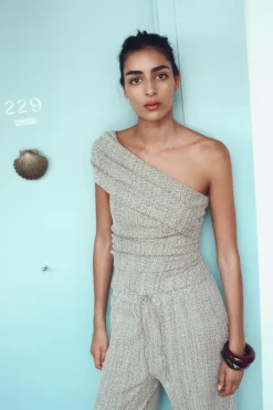 Best TOP ASIMÉTRICO TEXTURA Mujer Tops / Bodies