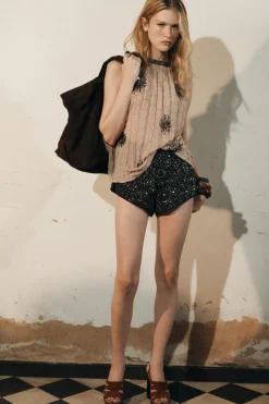 Fashion TOP BORDADOS FLOR ZW COLLECTION Mujer Tops / Bodies