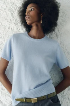 Fashion TOP BÁSICO 100% CASHMERE MANGA CORTA Mujer Cárdigan / Jerséis|Punto