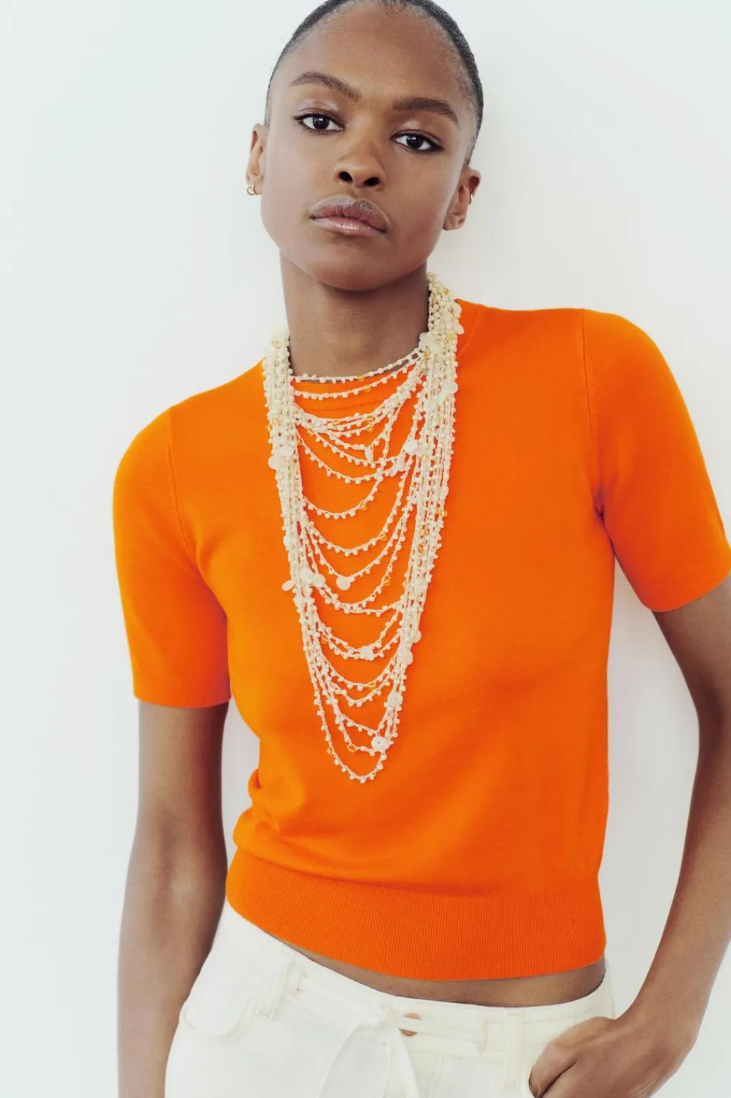 Outlet TOP BÁSICO MANGA CORTA PUNTO LISO Mujer Cárdigan / Jerséis|Punto