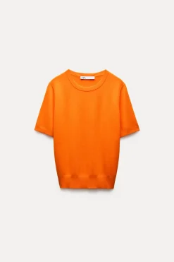 Outlet TOP BÁSICO MANGA CORTA PUNTO LISO Mujer Cárdigan / Jerséis|Punto