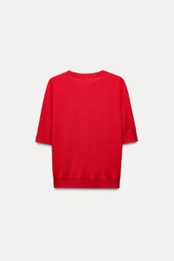 Discount TOP BÁSICO PUNTO LISO MANGA CORTA Mujer Cárdigan / Jerséis|Punto