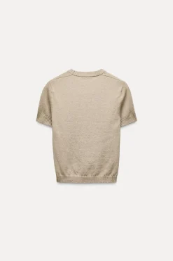 New TOP BÁSICO PUNTO LISO MANGA CORTA Mujer Cárdigan / Jerséis|Punto