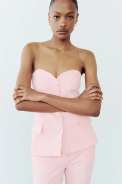 Online TOP BUSTIER BOTÓN FORRADO Mujer Tops / Bodies