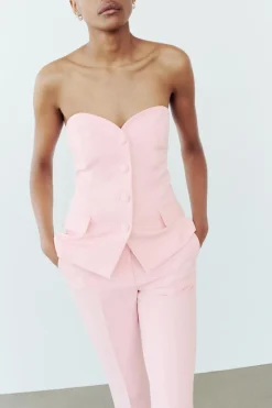 Online TOP BUSTIER BOTÓN FORRADO Mujer Tops / Bodies