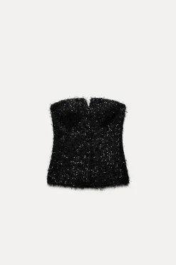 Discount TOP BUSTIER FLECOS LENTEJUELAS Mujer Tops / Bodies