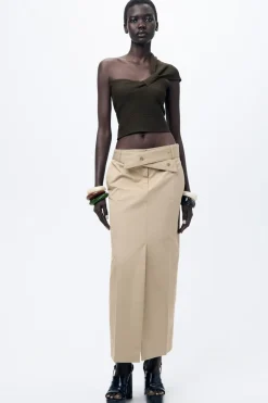 Fashion TOP CANALÉ PUNTO TIRANTE ASIMÉTRICO Mujer Cárdigan / Jerséis|Punto