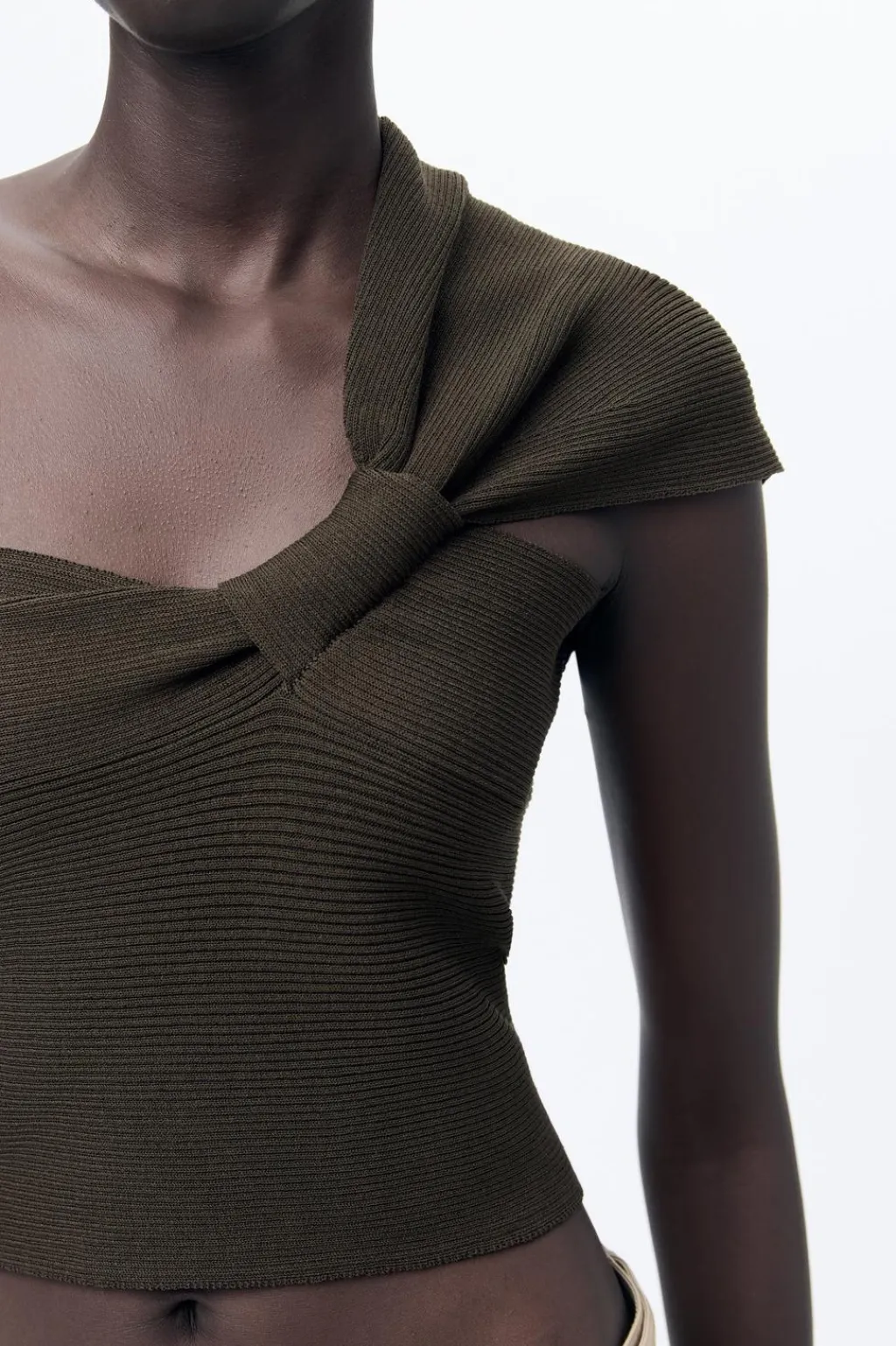 Fashion TOP CANALÉ PUNTO TIRANTE ASIMÉTRICO Mujer Cárdigan / Jerséis|Punto