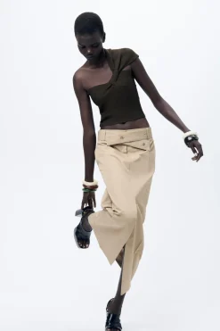 Fashion TOP CANALÉ PUNTO TIRANTE ASIMÉTRICO Mujer Cárdigan / Jerséis|Punto