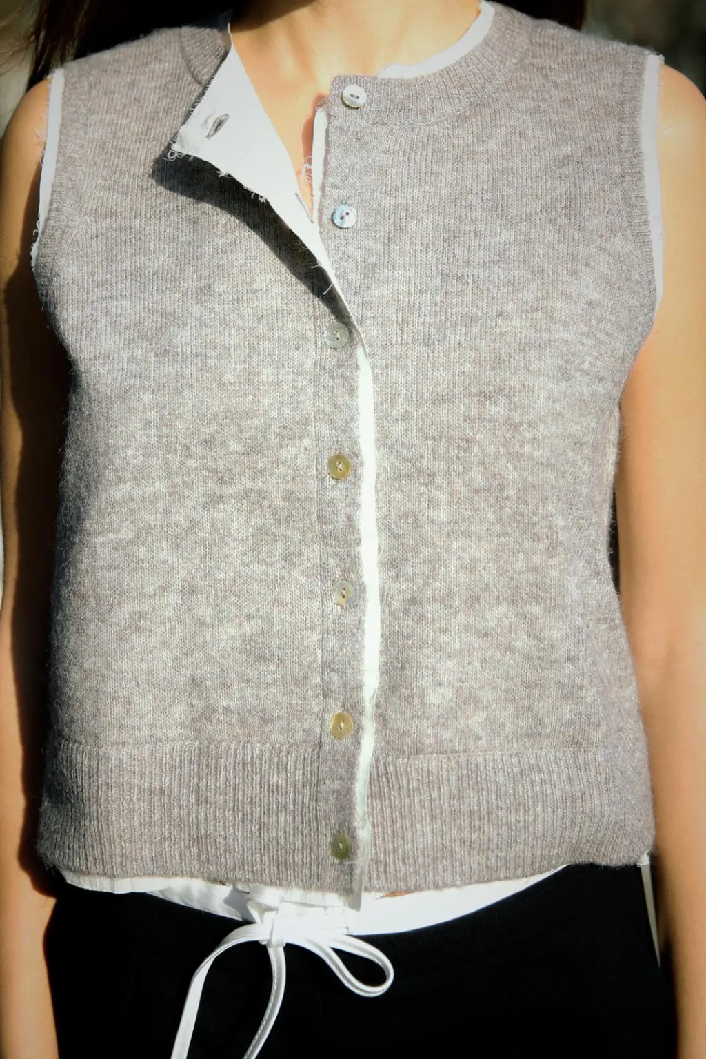 Discount TOP CHALECO COMBINADO Mujer Cárdigan / Jerséis|Punto