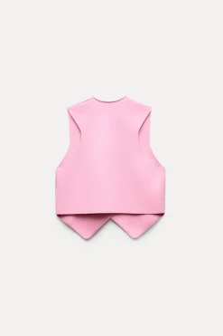 Fashion TOP CHALECO CORTO PUNTO LISO Mujer Cárdigan / Jerséis|Punto