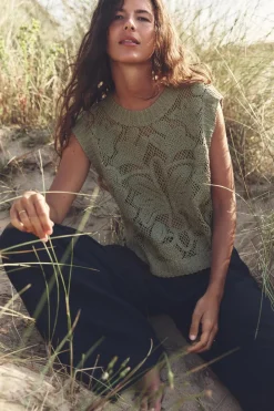 Fashion TOP CHALECO CROCHET Mujer Tops / Bodies