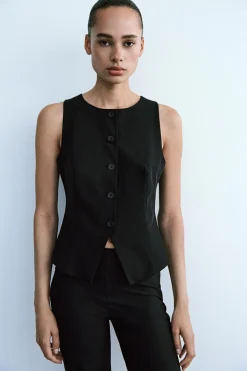 Outlet TOP CHALECO ENTALLADO Mujer Tops / Bodies