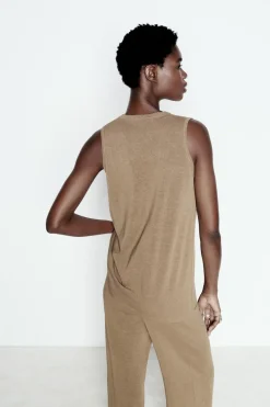 Outlet TOP CHALECO LARGO PUNTO Mujer Cárdigan / Jerséis|Punto