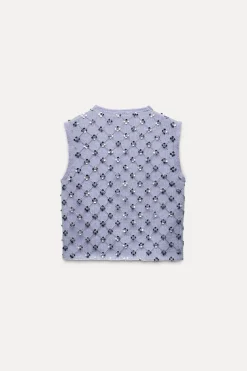 Clearance TOP CHALECO PUNTO ABALORIOS Mujer Tops / Bodies