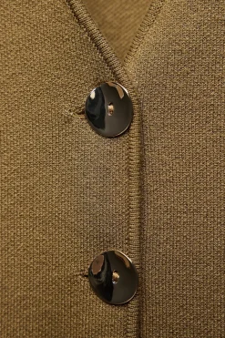 Sale TOP CHALECO PUNTO BOTÓN DORADO Mujer Cárdigan / Jerséis|Punto