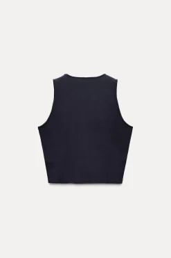 New TOP CHALECO PUNTO BOTONES Mujer Cárdigan / Jerséis|Punto