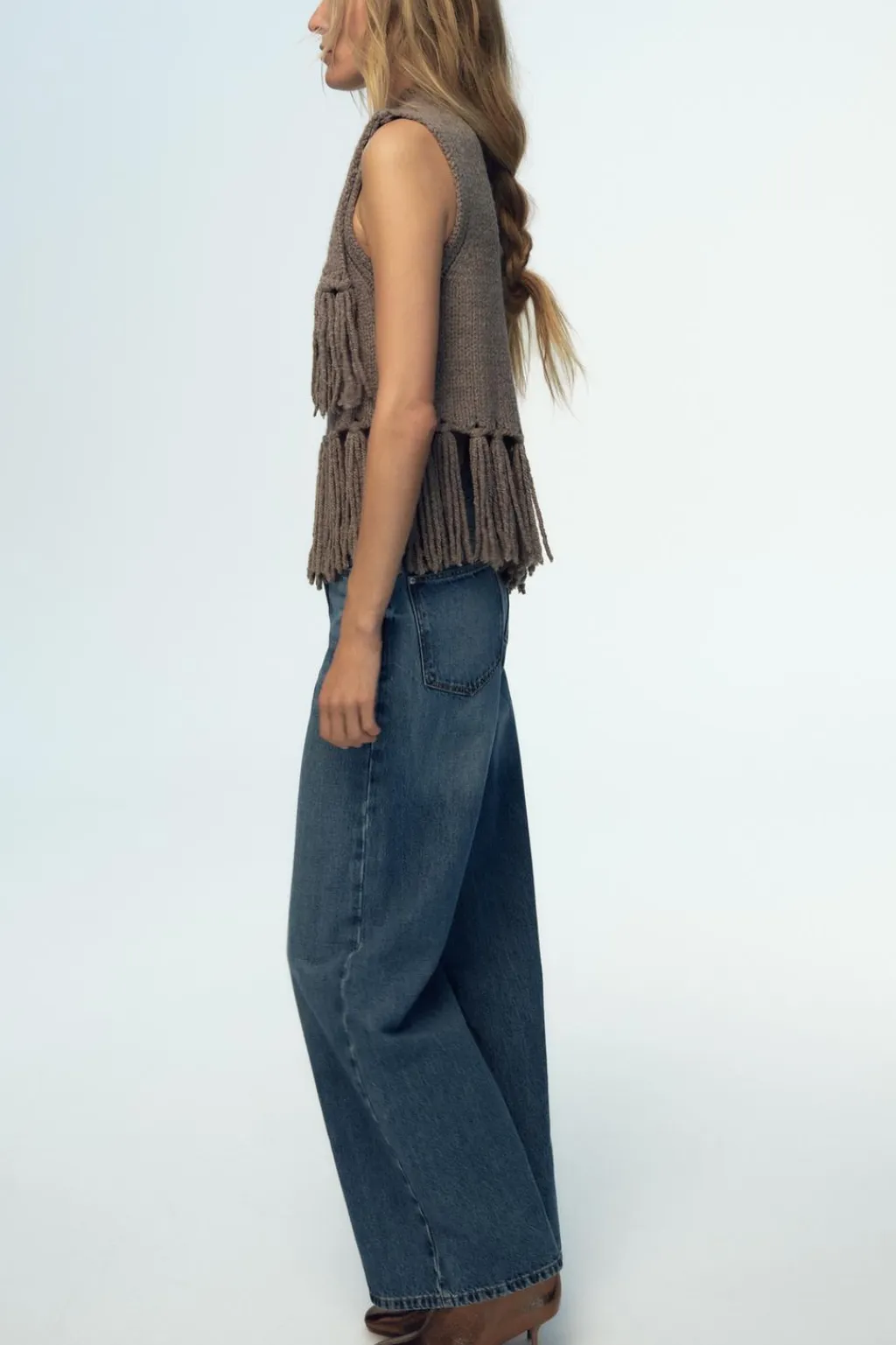 Online TOP CHALECO PUNTO FLECOS Mujer Cárdigan / Jerséis|Punto