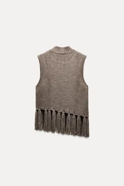 Online TOP CHALECO PUNTO FLECOS Mujer Cárdigan / Jerséis|Punto