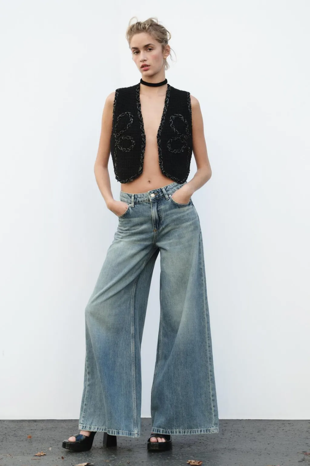 Fashion TOP CHALECO PUNTO HILO METALIZADO Mujer Cárdigan / Jerséis|Punto