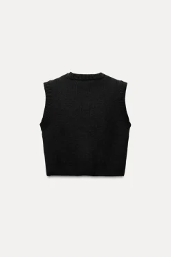 Best TOP CHALECO PUNTO LISO Mujer Cárdigan / Jerséis|Punto