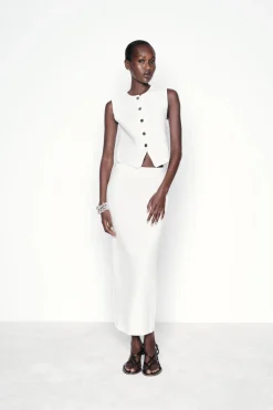 Online TOP CHALECO PUNTO STRETCH Mujer Cárdigan / Jerséis|Punto