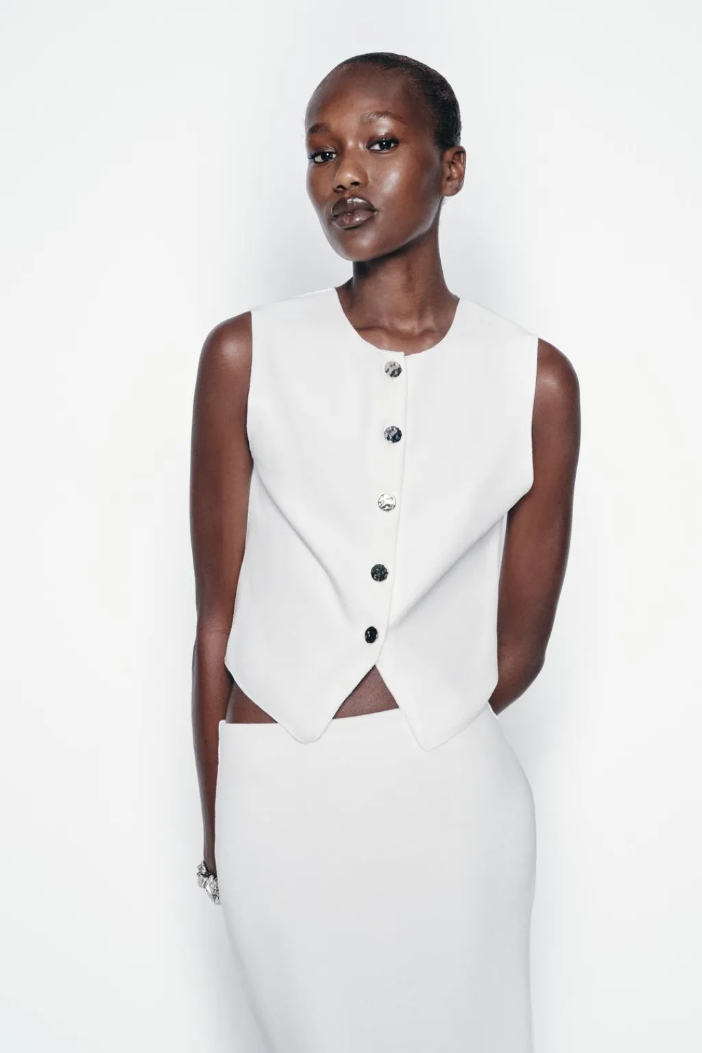 Online TOP CHALECO PUNTO STRETCH Mujer Cárdigan / Jerséis|Punto