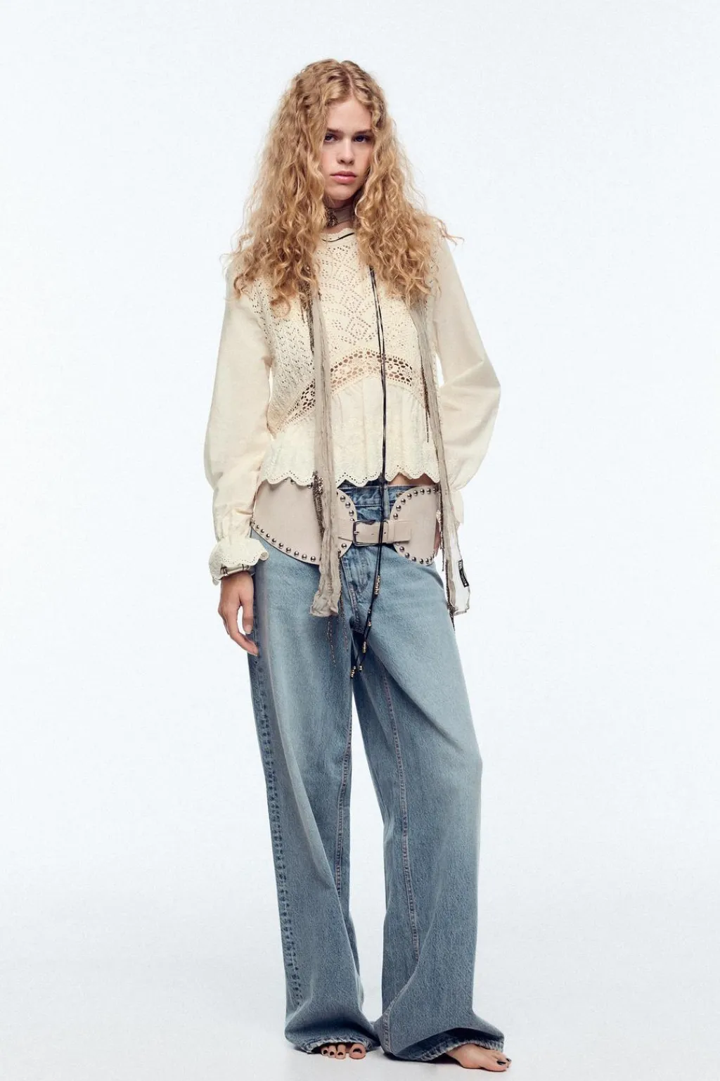 Hot TOP COMBINADO PUNTO POINTELLE Mujer Cárdigan / Jerséis|Punto