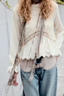 Hot TOP COMBINADO PUNTO POINTELLE Mujer Cárdigan / Jerséis|Punto