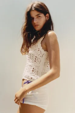 New TOP CORTO PUNTO POINTELLE Mujer Cárdigan / Jerséis|Punto