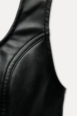 Sale TOP CREMALLERA EFECTO PIEL ZW COLLECTION Mujer Tops / Bodies