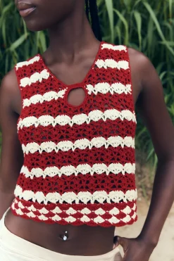 Outlet TOP CROCHET PUNTO ABERTURA Mujer Cárdigan / Jerséis|Punto