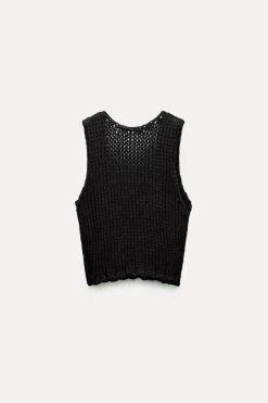 Sale TOP CROCHET PUNTO FLORES Mujer Cárdigan / Jerséis|Punto