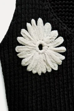 Sale TOP CROCHET PUNTO FLORES Mujer Cárdigan / Jerséis|Punto