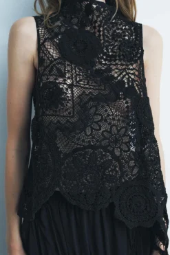 Discount TOP CROCHET ZW COLLECTION Mujer Tops / Bodies