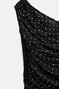 Clearance TOP CROP ASIMÉTRICO ENCAJE JOYAS Mujer Tops / Bodies