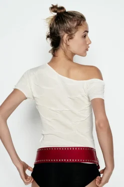 Discount TOP CROP PUNTO ASIMÉTRICO Mujer Cárdigan / Jerséis|Punto